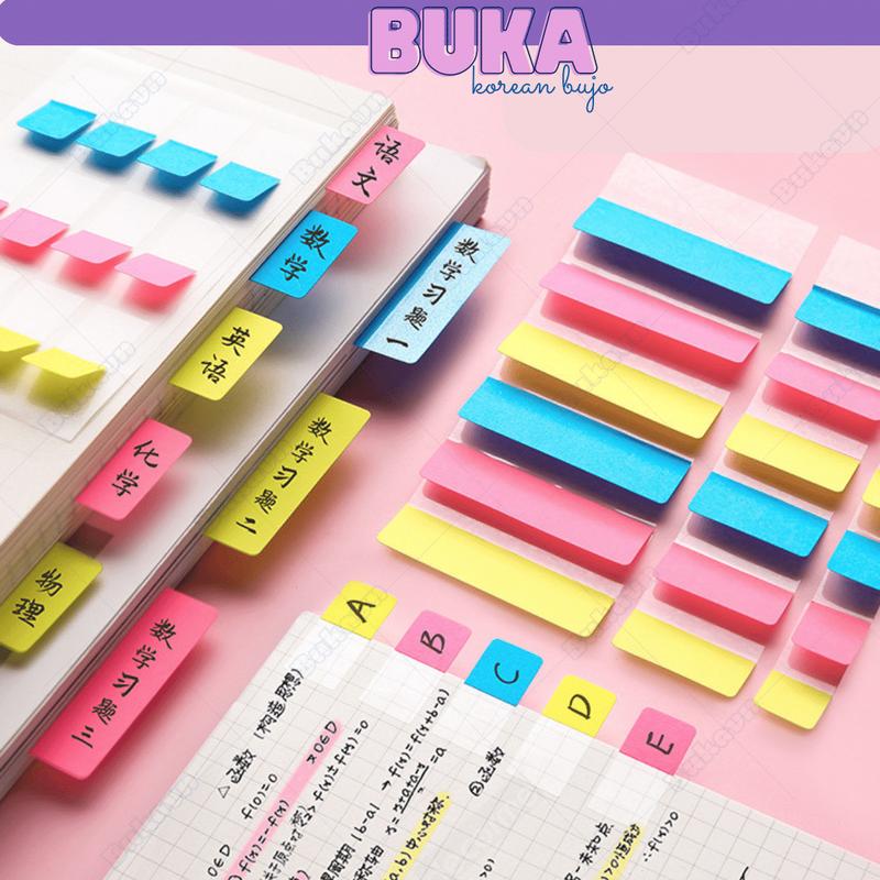 Giấy Note Ghi Chú Đánh Dấu Trang Buka Giấy Dạng Dài Màu Pastel Nhẹ Nhàng Trong Suốt