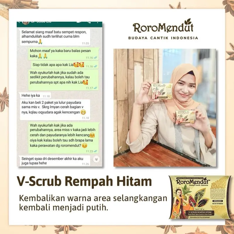 V scrub Roro Mendut, Lulur pemutih selengki 4