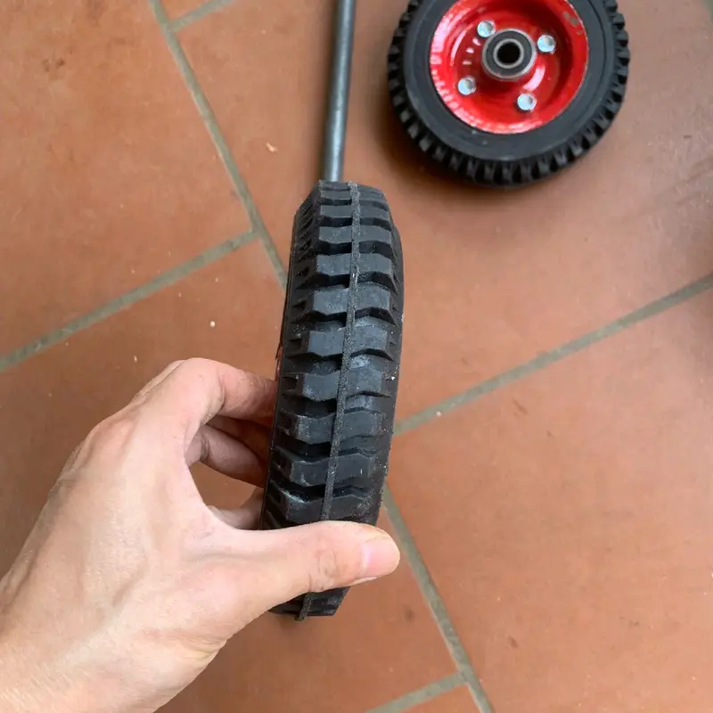 bộ 2 bánh xe 20cm & trục phi 17 dùng để chế xe đẩy hàng 3