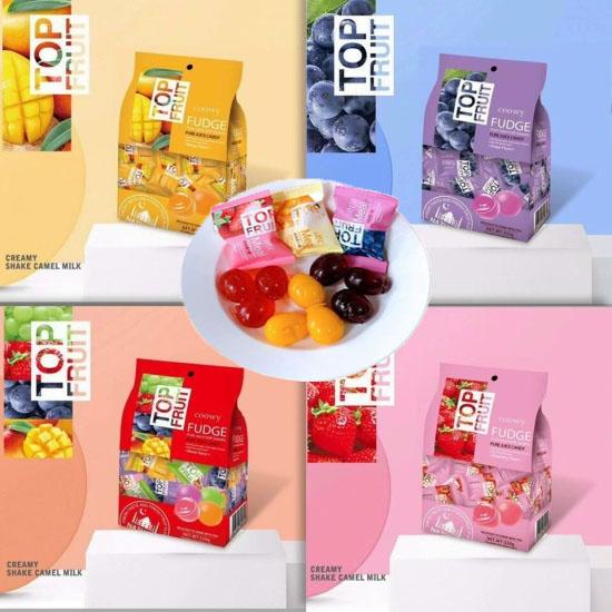 Kẹo Dẻo Trái Cây Top Fruit Xoài Nho Dâu Mix 4 vị Coowy- Snack Ăn Vặt Food Thức Ăn Candy