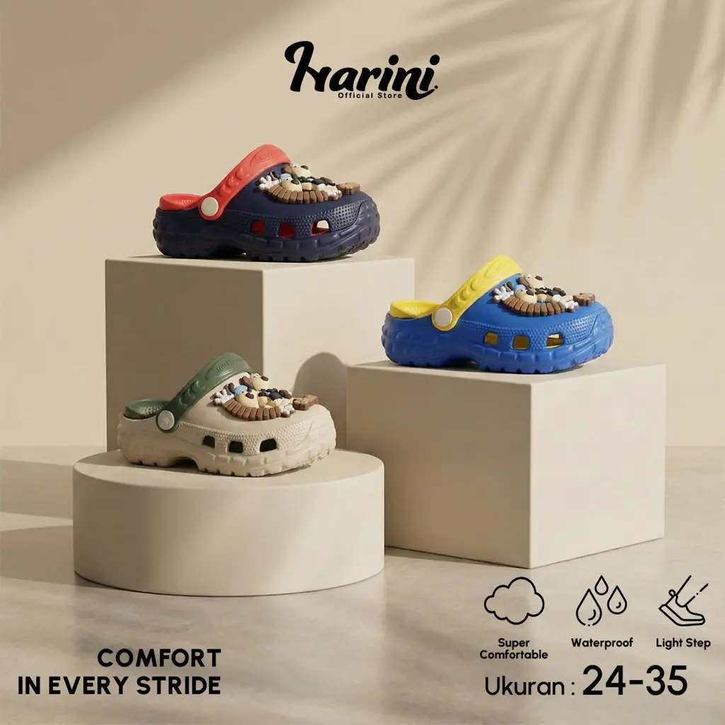 Sandal Baim Anak Motif Dogs Model Slop Tali Belakang 801SM-J2
