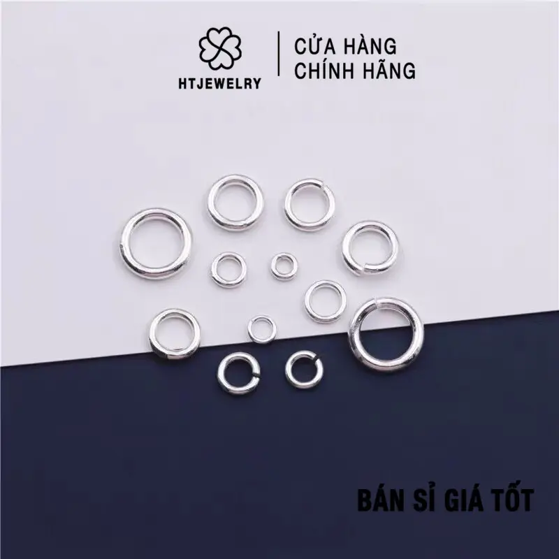 [GIÁ SỈ] Bạc S925: Khoen tròn bằng bạc mở sẵn HTJEWELRY PH664
