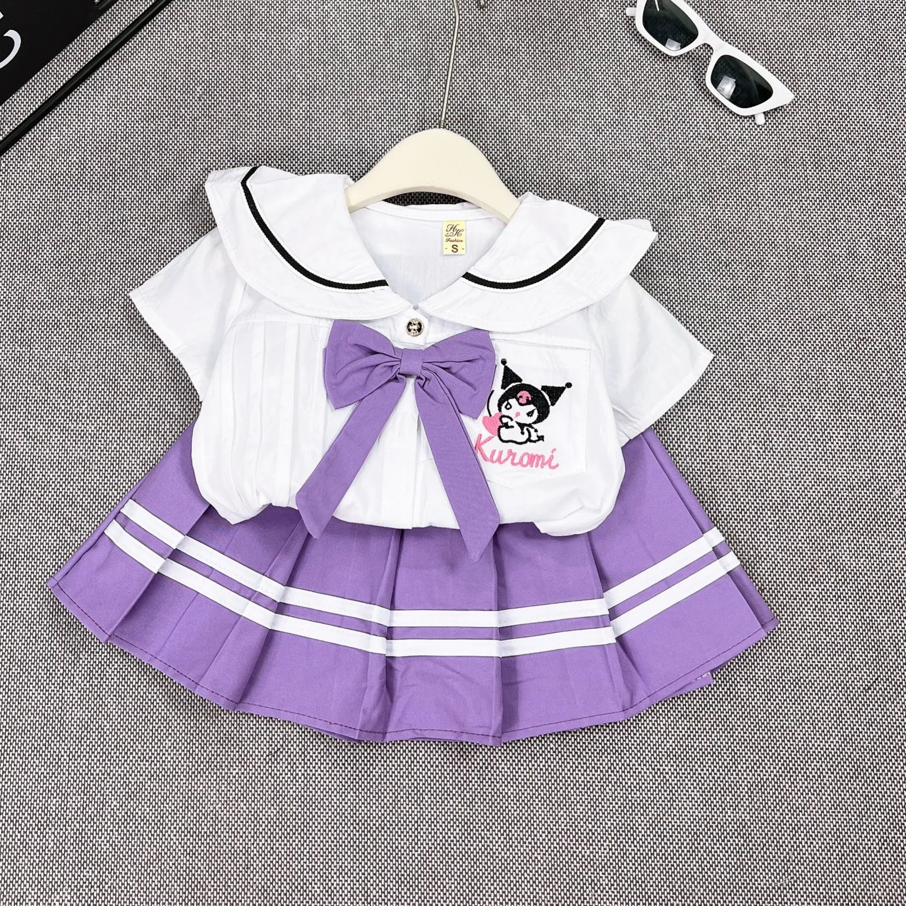 (7-25 kg) set sơ mi kèm chân váy cho bé gái mặc đi học đi chơi , set bộ quần áo có cổ cho bé - Sandal set  đồ đồ  bé