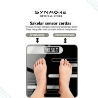 Gambar SYNMORE Timbangan Badan Digital Max180Kg USB Charge LCD Scale Kaca Tempered Glass 26X26cm dengan Tampilan Suhu & Kabel Charge Gratis - 25D020-Black-USB dari Synmore Official Store Kab. Tangerang 4 Tokopedia