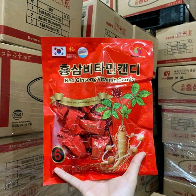 [combo 3 gói kẹo sâm] hắc sâm, không đường, hồng sâm vitamin 8
