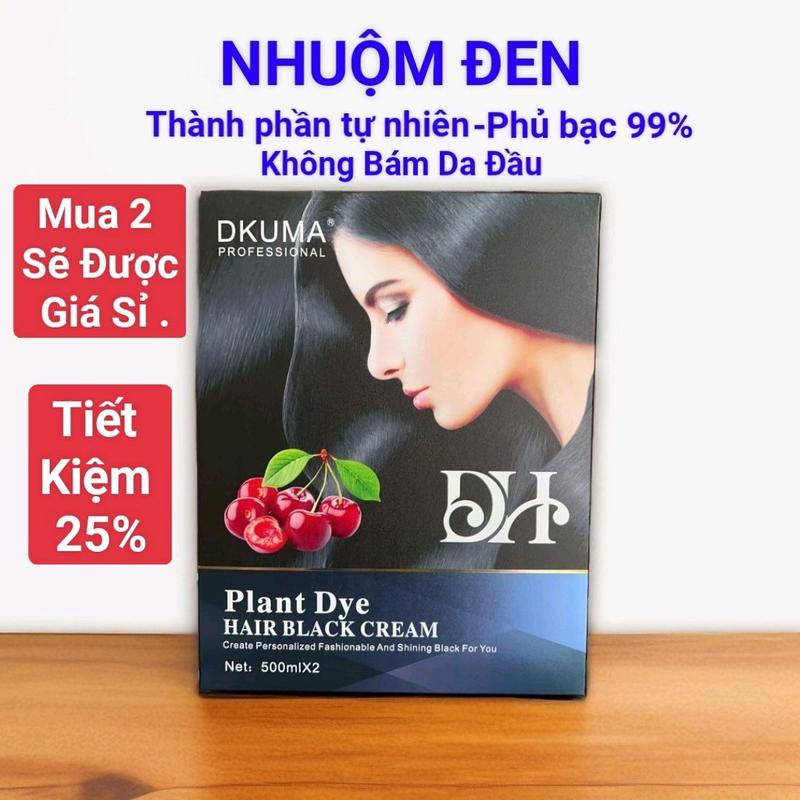Kem Nhuộm Không dính ra đầu DKUMA ORGANIC 500ml Phủ Bạc màu đen , Nam, Nữ Women, Dưỡng Tóc, Nhuộm Tóc ,Đổi Màu Tóc Collagen Keratin