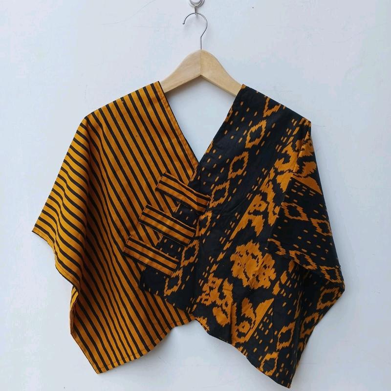 CROP TOP ETNIK BATIK MODEL OVERSIZE ATASAN BLUS KANTOR WANITA Katun 2