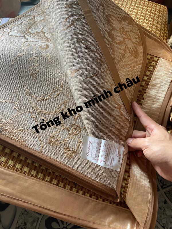 Chiếu Điều Hoà Sợi Mây Lót Lụa Cao Cấp, Có Bo Chun 2 Góc Đệm - Chiếu Loại 1 3