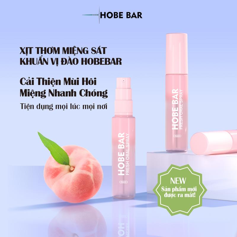 Xịt Thơm Miệng Lợi Khuẩn HOBE BAR Giúp Hơi Thở Thơm Mát Mọi Lúc Mọi Nơi - Xịt Miệng Vị Đào
