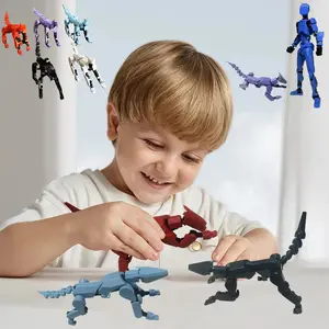 13CM Multi-Jointed Movable Shapeshift Robot 3D Printed Mannequin Dummy /DIY Mecha Dog Dummy Action Figure Robot Hadiah Mainan Permainan