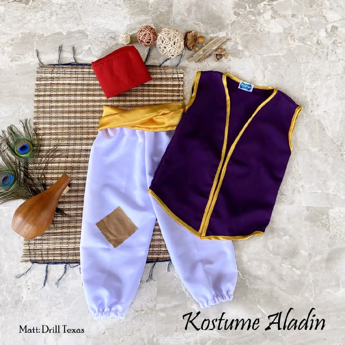 Kostum Aladin anak property photoshoot baby Newborn pakaian karnaval busana ulang tahun baju cosplay film Hollywood kartun Disney