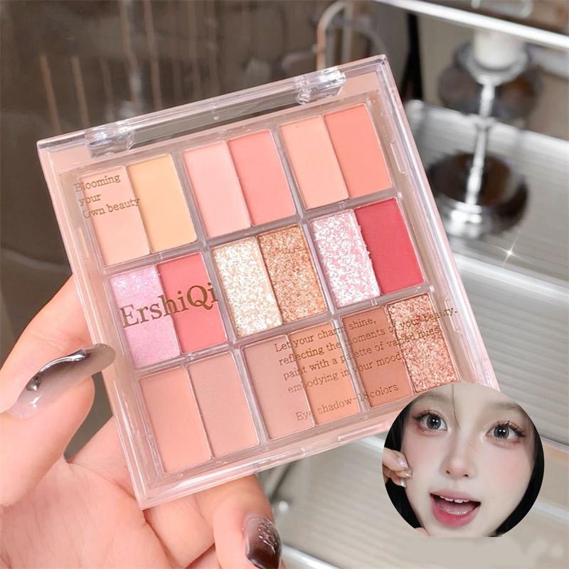 Product Introduction of 18 Color Eyeshadow Palette Glitter Pearly Eyeshadow Palette Long Lasting Korean Charming Eye MakeUp Palette Cosmetics for Women Powder Silky Cocoa 20