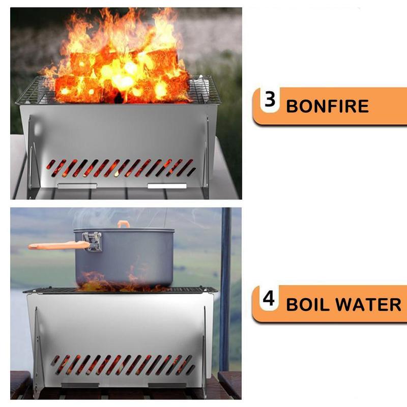 Product Introduction of 1pcs Camping Mini Folding BBQ Grill Charcoal Stove Ventilation Outdoor Oven Portable 30