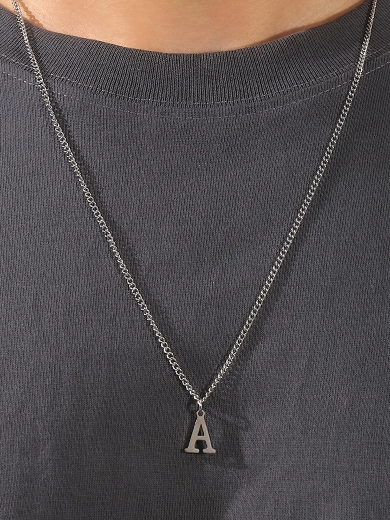 Street Trend Minimalist Pendant Letter Necklace As Gift for Boyfriend, Summer Chain, Casual All-match Matching Mexican Necklaces for Boys, Classic Fashion Goth Jewelry Accessories for Men