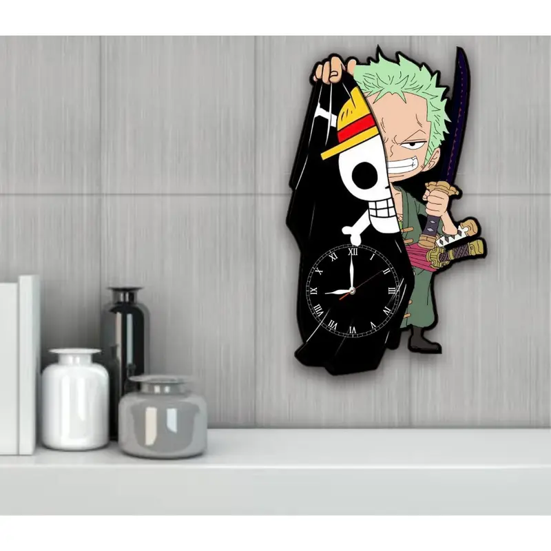Jam Dinding One Piece All Crew Mugiwara/ Hiasan Kamar Tidur/ Hiasan Ruang Tamu/ Hiasan Ruang Kerja/DLL 1
