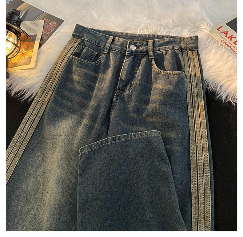 Product Introduction of Quần Dài Denim, Huimo, Phong Cách Mỹ, Đường May Bên Hông Làm Cũ, Khâu Sọc, Kiểu Cleanfit, Dáng Rộng Mùa Thu, Quần Ống Rộng, Dành Cho Nam 17