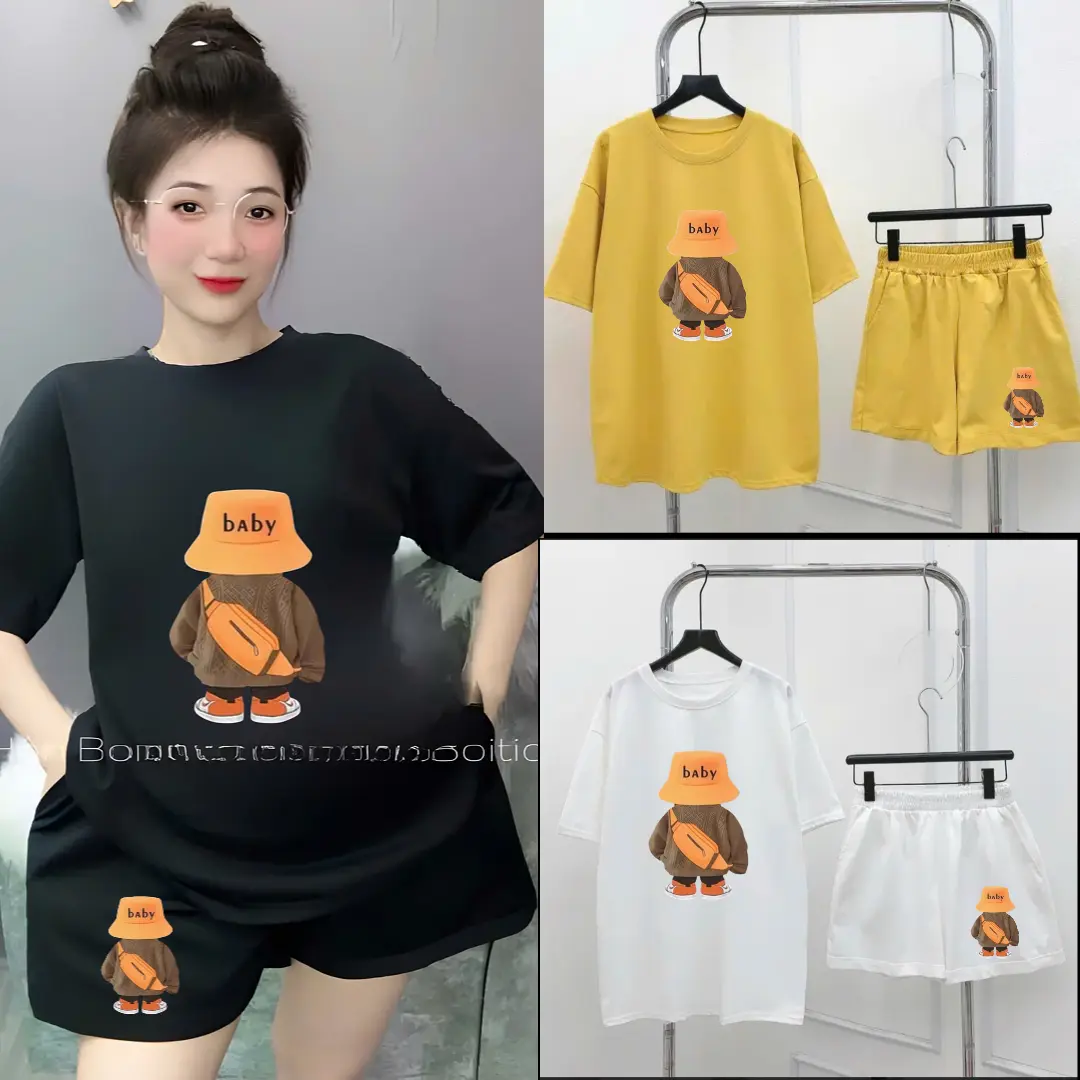 Sét Bộ Đùi Nữ In Hình Gấu (bayby) Chất liệu Cotong Su Co dãn 4 chiều - Women