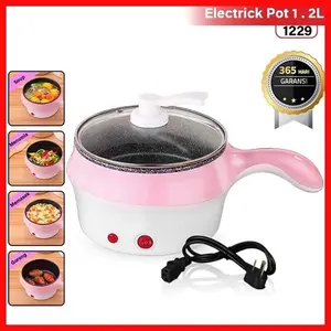 【Queen008】Panci Listrik  hot pot Kompor Listrik Mini 1.2L Kompor Listrik Pelapis Anti Lengket Multifungsi Asrama panci listrik