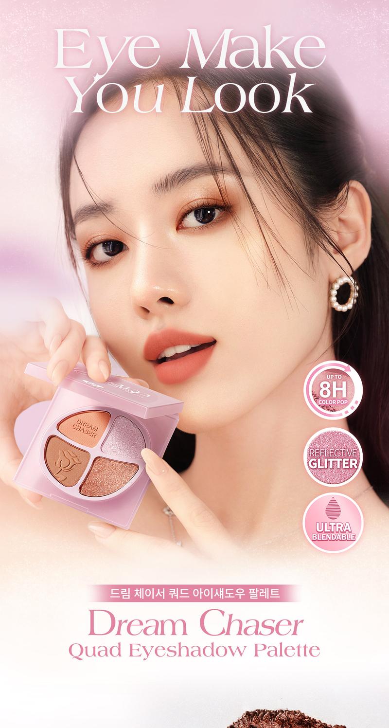 Product Introduction of [FLASH SALE] BNB barenbliss Dream Chaser Quad Eyeshadow Palette | Palet Eyeshadow Matte & Glitter, Tahan Air & Keringat, Tahan 8 Jam, Hasil Natural untuk Pemula 0