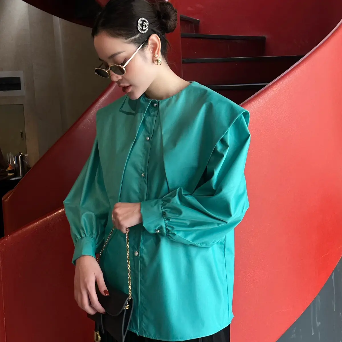 Áo sơ mi thiết kế cổ nhọn by Liin