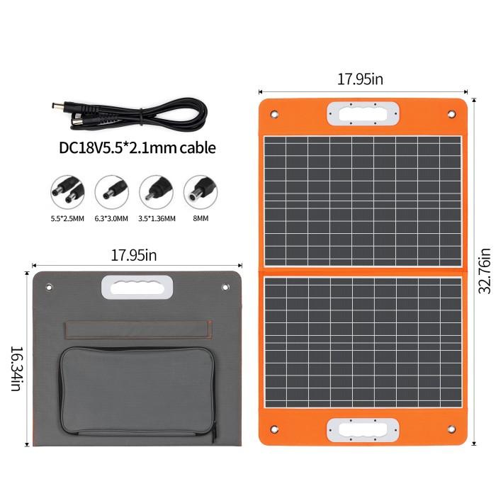FlashFish Panel Surya 18V 60W Portable Solar Panel Foldable Solar 2