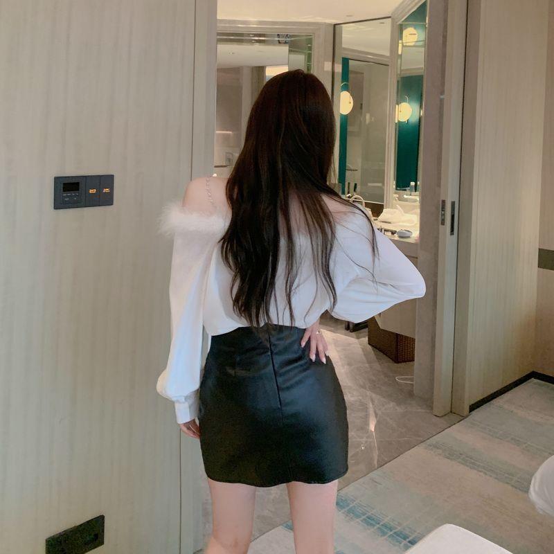 Product Introduction of #SS24 Áo Sơ Mi Dài Tay Lông Thú Trễ Vai, Phong Cách Ngọt Ngào , Dành Cho Phụ Nữ, Mùa Xuân, Mỏng, Thiết Kế Đẹp, Áo Sơ Mi Dáng Rộng Độc Đáo Áo Ngắn áo tứ thân hoàng lan anh váy lộn mèo áo corset bộ đồ thế giới ngầm áo olivia infinite hoodie girl hd 15