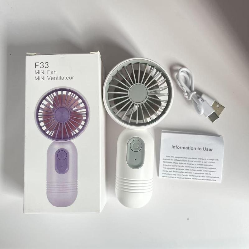 Portable Handheld Fan, USB Rechargeable Fan with 3 Speed Modes, Mini Electric Fan for Outdoor Travel Camping 6
