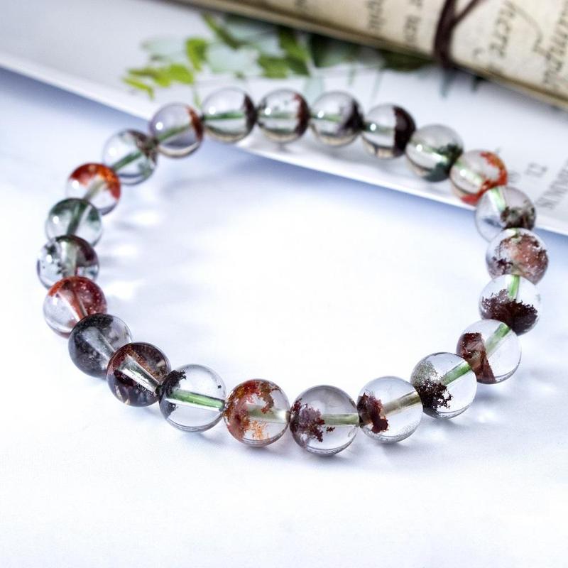  Vòng Tay Phong Thủy Đá TA Ưu Linh Đa Sắc Cao Cấp - Tặng hộp gỗ - Mệnh Kim Mộc Thủy Hỏa Thổ 