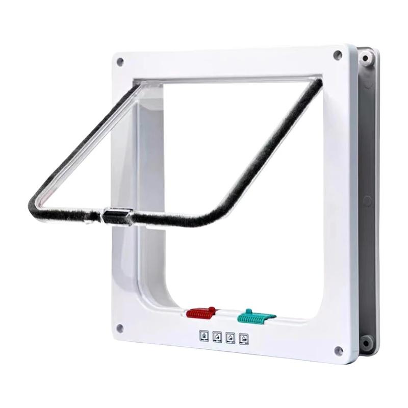Product Introduction of Trap DoorSmart Pet Door 4 Way Lock Security Flap Sliding Door Controllable Switch Cat Puppy Safety Gate Dog Kitten Flap Door Pet Supplies 15