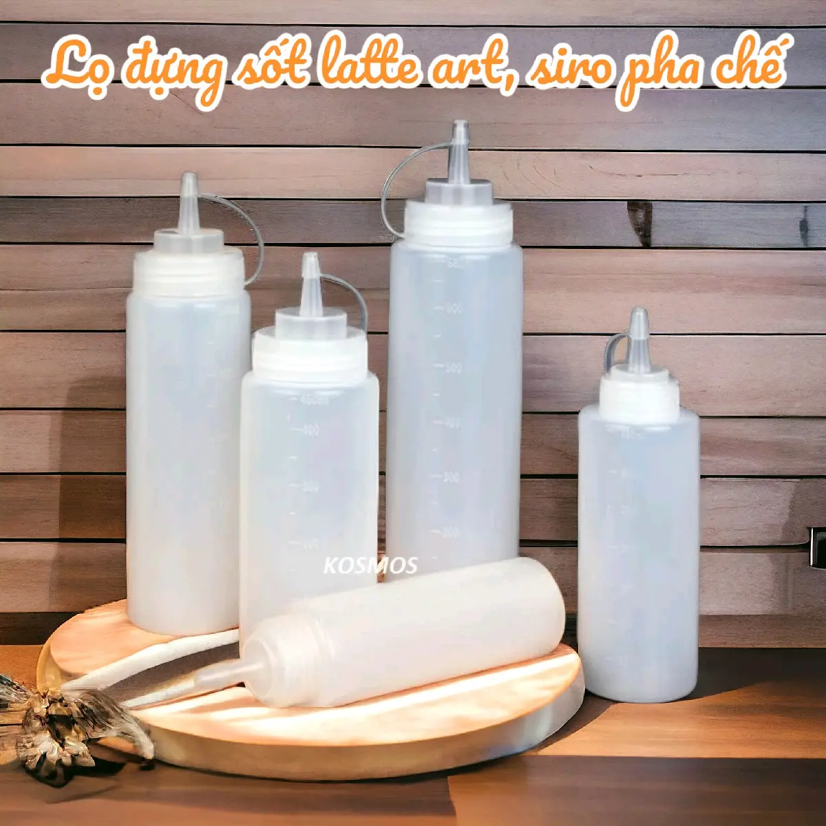 Lọ đựng siro pha chế, nước sốt caramel làm cafe latte art (chất liệu nhựa PP) Đựng Gia Vị Đựng Đồ Ăn