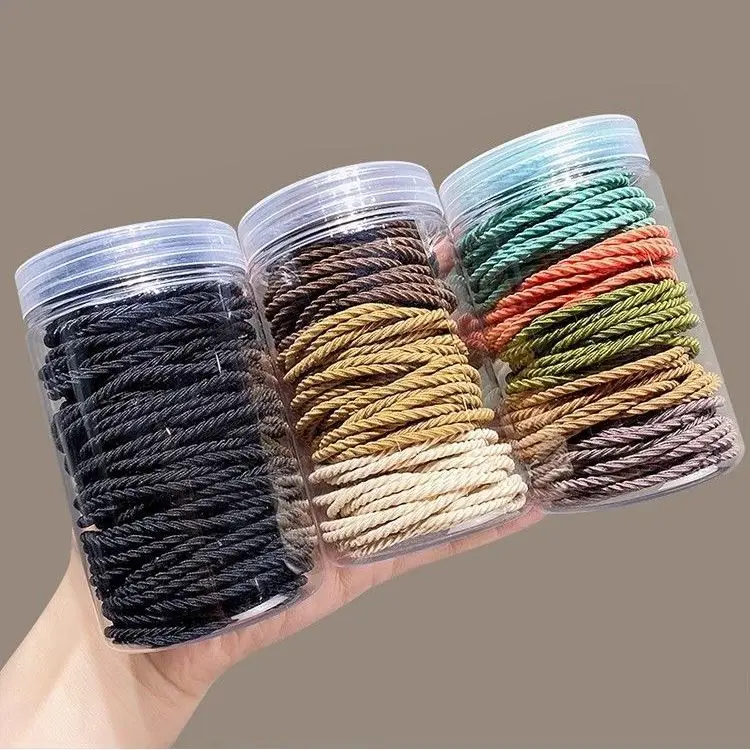 Hair Rope Tie Hair High Elasticity Durable Rubber Band Hair Rope Not Tight Hair Rope Ponytail Hair Ring Leather Cover for Women