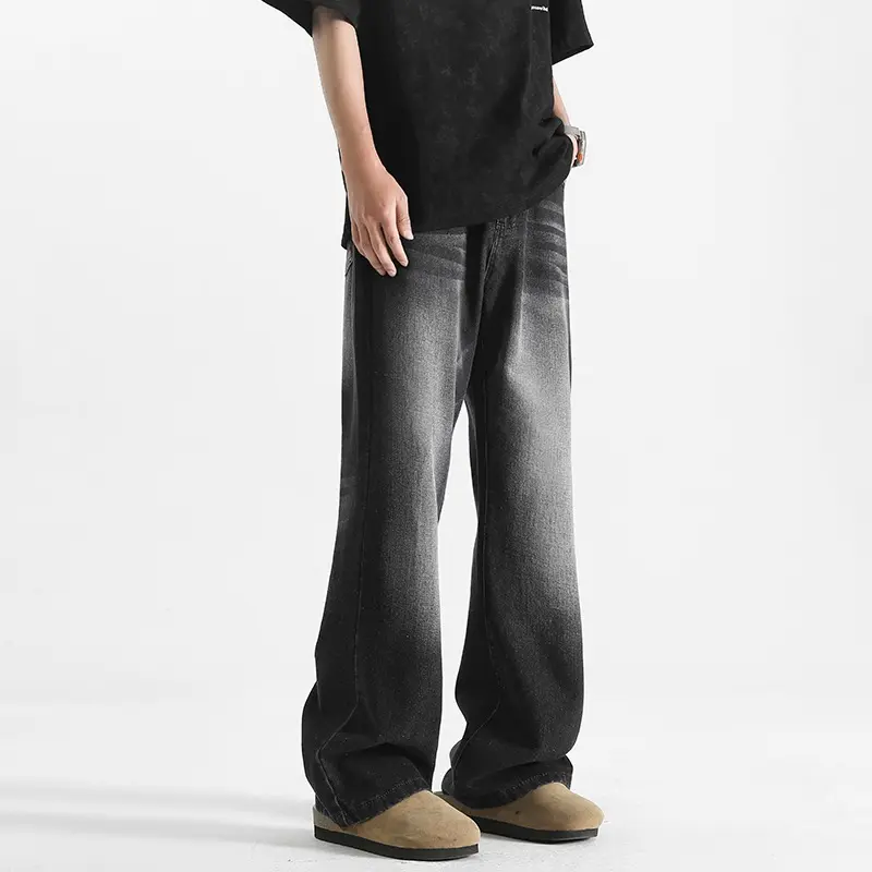 🎉FREE SHIP🎉Quần Jean Nam WASH Mài Dáng Suông Ống Rộng Quần Baggy Retro 2 Màu Wash Phong Cách Hàn Quốc MIAA 8