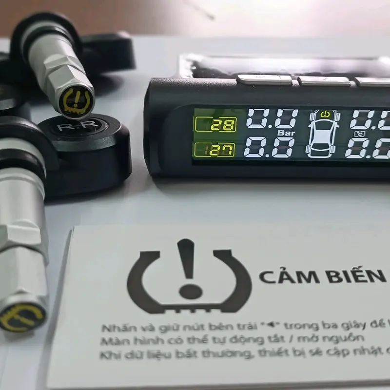 Cảm biến áp suất lốp van trong giọng nói Tiếng Việt, chip K10 công nghệ mới nhất màn hình năng lượng mặt trời có dây sạc dự phòng 4
