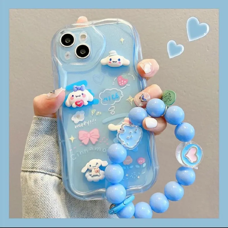 Ốp Lưng Gấu Dâu -  Thỏ  Kèm Vòng Ngọc Chất Nhựa Dành Cho Ip 6 / 6s / 7plus / 8plus / X / Xsmax / XR / 11 / 11pro / 11promax / 12 / 12promax / 13 / 13pro / 13promax / 14promax 0