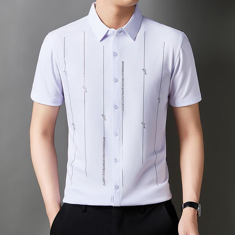 Product Introduction of Men's Casual Polo Shirt Short Sleeve Breathable Easy Versatile Striped Design 30