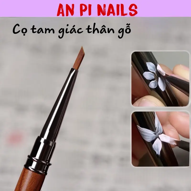 Cọ tam giác thân gỗ vẽ nail, dễ vẽ cho người mới, An Pi Nails Làm Nail 0