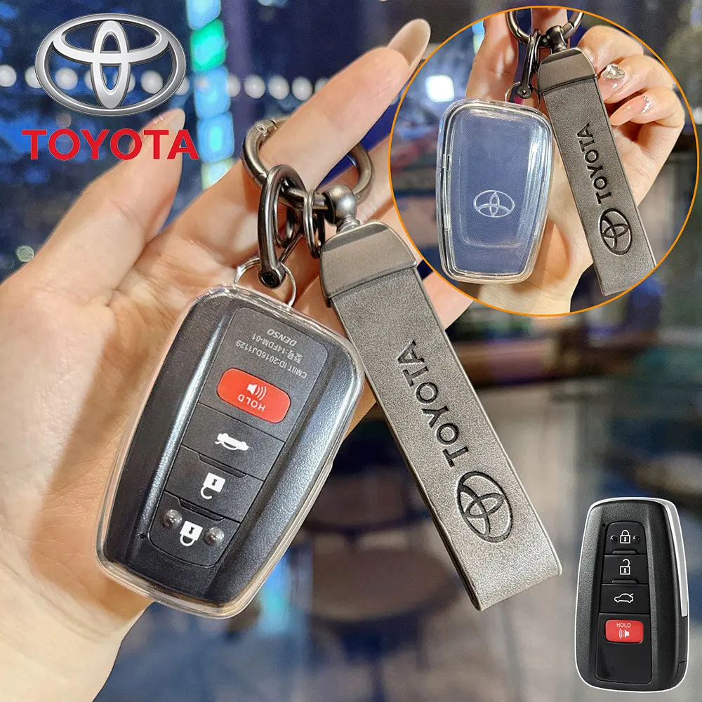 Fit for Toyota Prius Camry Corolla CHR C-HR RAV4 Land Cruiser Prado Keyless Auto Accessories, TPU Car Key Case Cover