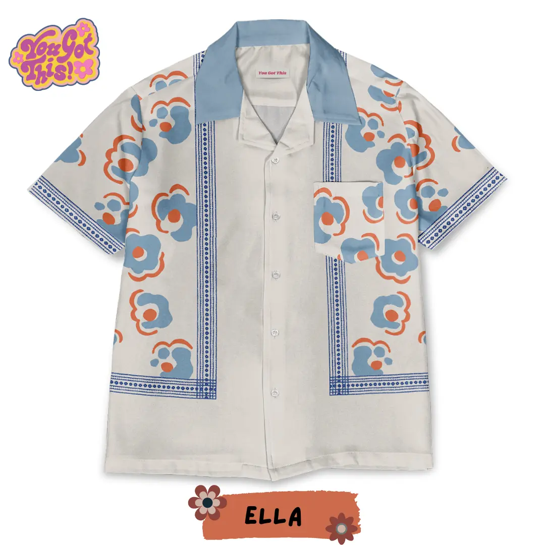 YGT Kemeja Oversized Fullprint - ELLA Baju Kerah Motif Panjang