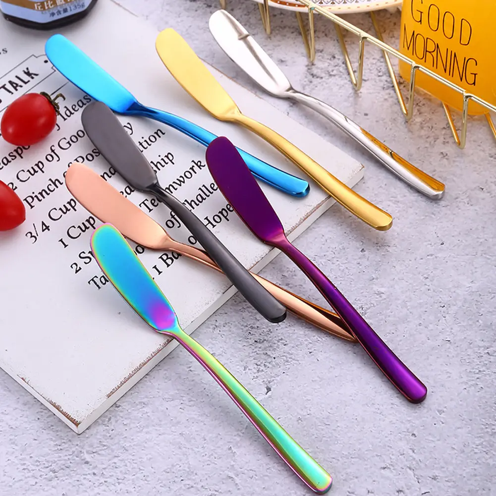 Stainless Steel Butter Knife Cheese Dessert Knife Tool Jam Spreader Cutlery Tool Kitchen Toast Bread Knife Tableware #435136 xiajia