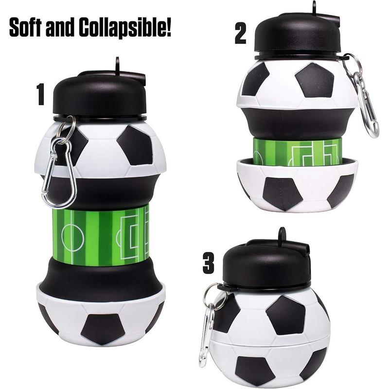 Soccer Ball Design Water Bottle, 1 Count Sports Water Bottle with Lid & Chain, Sports Drinking Cup for Outdoor Sports, Gift for Soccer Lovers, Drinkware 5