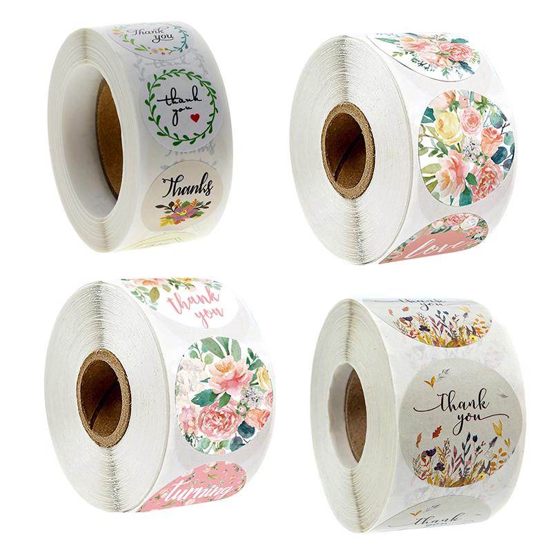 Nhãn Dán "Thank You", 500 Cái / cuộn, Thích Hợp Cho Nhãn Con Dấu, Sổ Lưu Niệm, Nhãn Dán Kraft, Dùng Làm Bánh, Chữ J 7