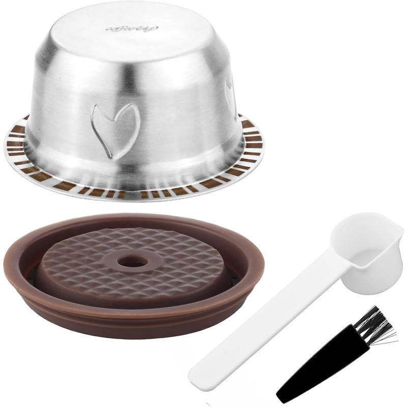 Reusable Pods For Nespresso Vertuo Machine Stainless Steel Refillable Coffee Capsule Set 1