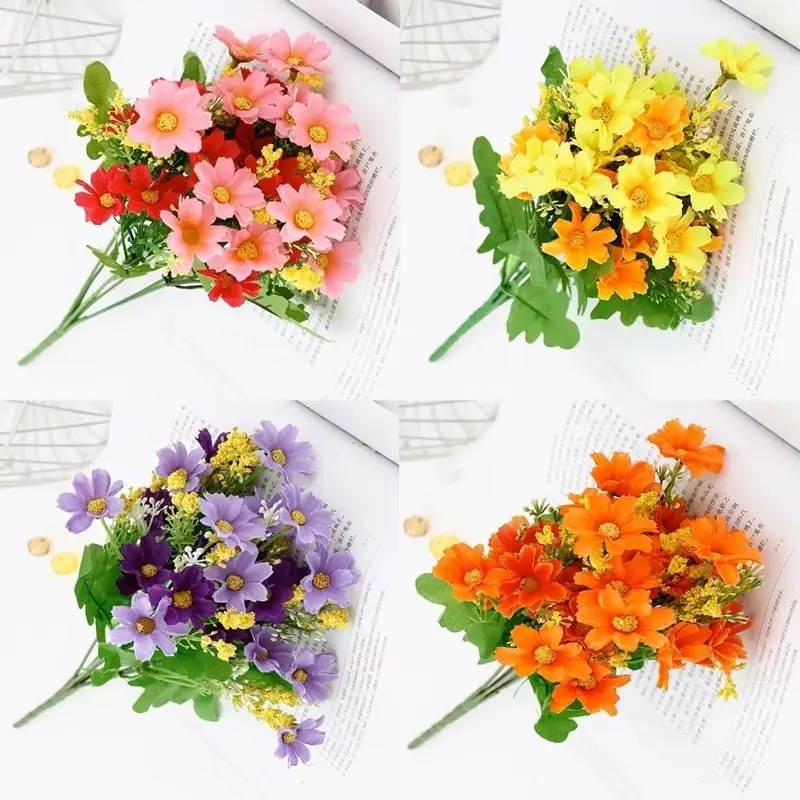 34cm Hoa Giả Trang Trí Decor Phòng Ngủ 28 Bông Cúc Quà Tặng Mẹ 8/3 Cho Người Yêu