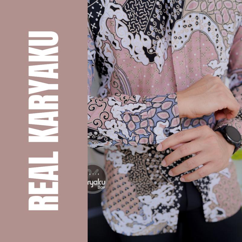 Kemeja Batik Slimfit Pria//Kemeja Kantor Motif Batik Terbaru Best Seller Kain Katun Panjang 4