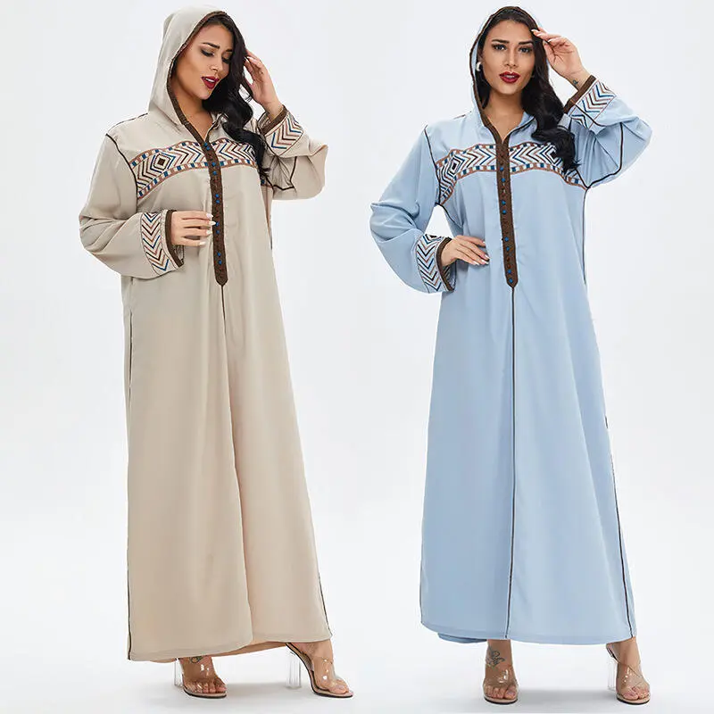 Dress Fashion Women's Wear Muslim Arab Dress Middle Eastern Dubai Women's Robe Long Dress anggun cotton collection