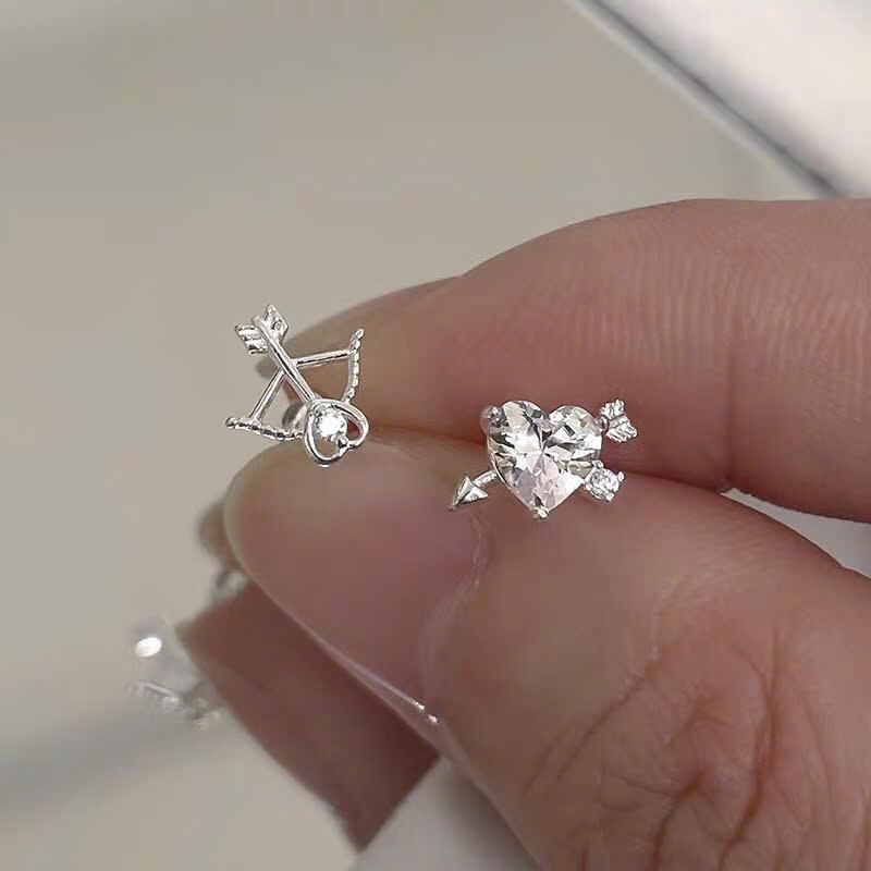 Product Introduction of Khuyên tai chốt vặn bạc s925 Tình Yêu Cupid trái tim cung tên - Metoo silver 3