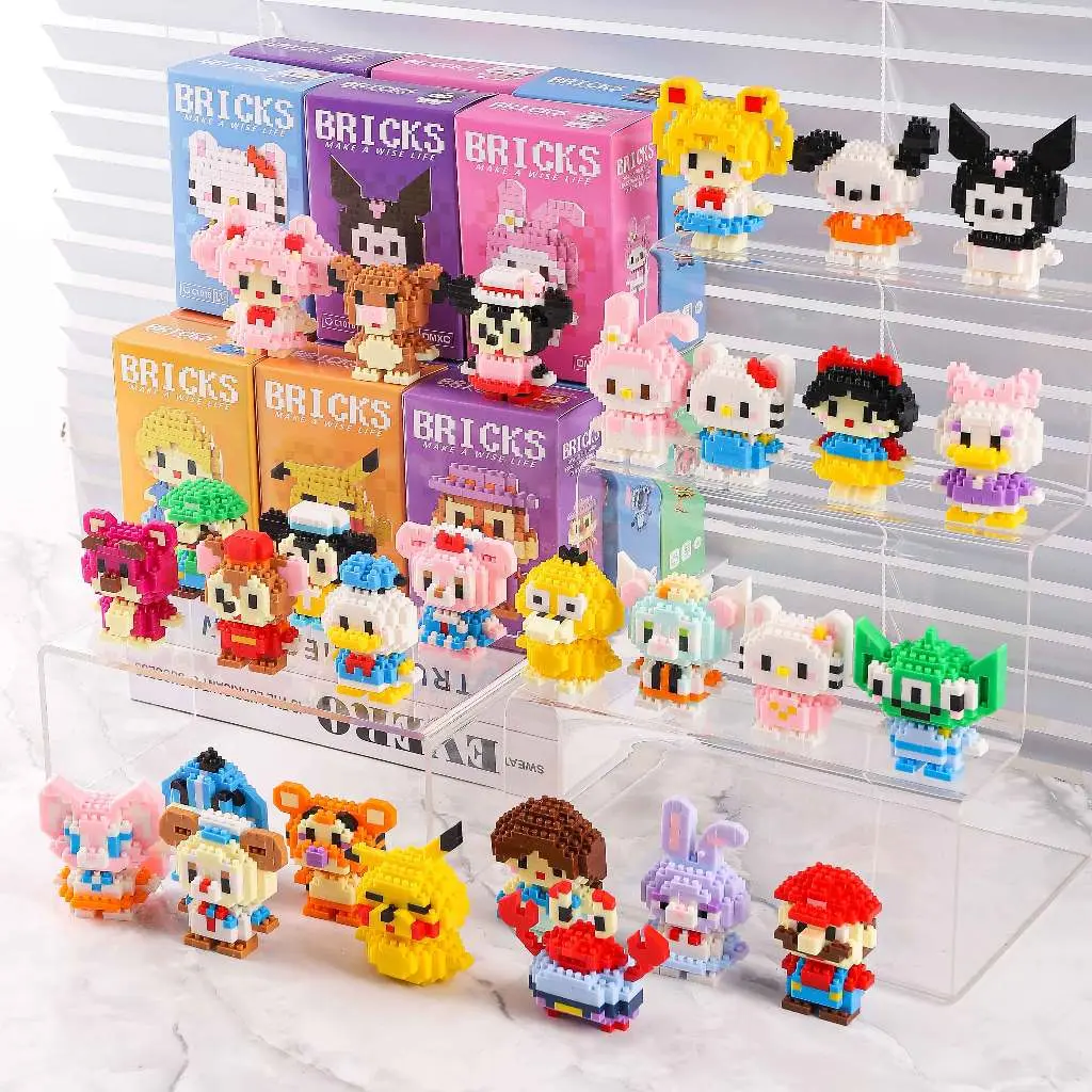 [Hàng có sẵn] Khối lắp ráp, khối xây dựng cho trẻ em, hoạt hình, Disney, các con vật dễ thương, công chúa, đồ chơi hoạt hình, đồ trang trí, nhân vật Toy