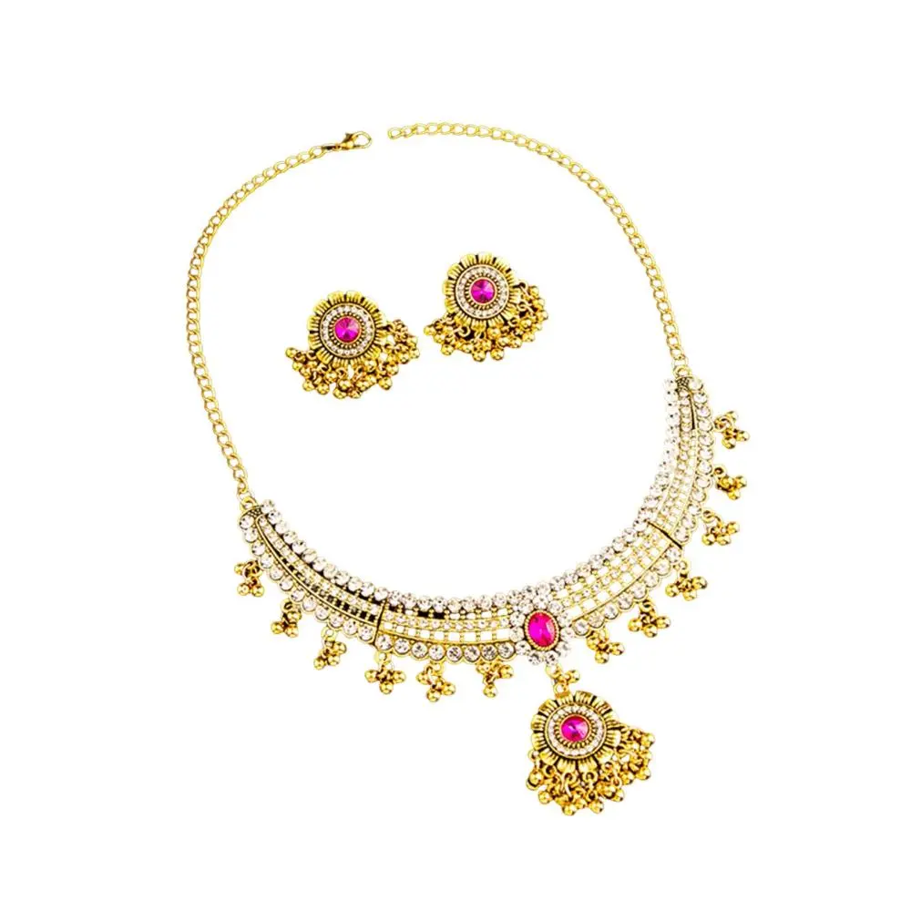 Necklace Earring Set Statement Trendy Pendant for Birthday Bridals Women