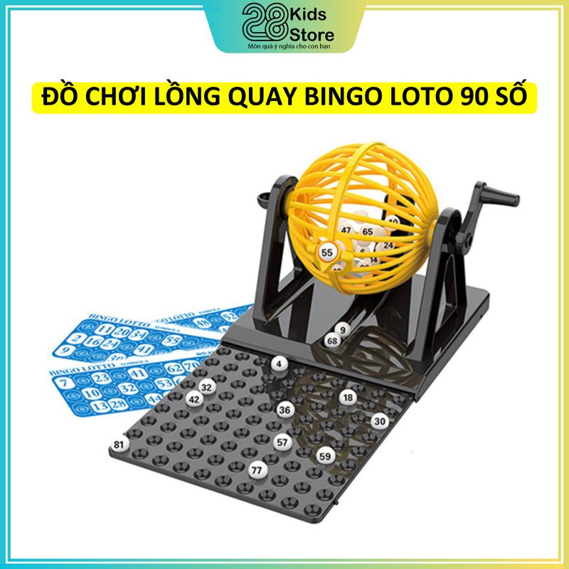 Đồ chơi quay số Lô Tô Bingo Lotto 90 số và 12 thẻ dò Toy