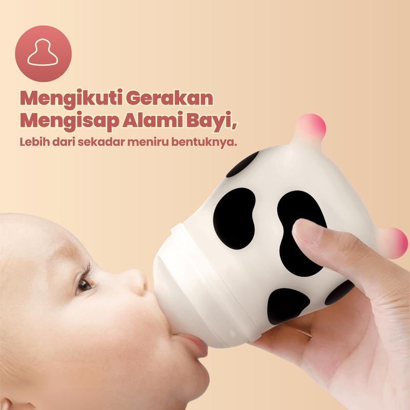 Product Introduction of {free silikon sikat 1pc} MooMoo ibebe ultra DBF 20 ultra soft 4in1 silicon Botol Susu Bayi Wide-Neck 150ml/240ml anti kolik BPA free COD Anti Pecah Newborn 0 3 6 9 bulan Sedotan Minum Bunda  teether antikolik 22
